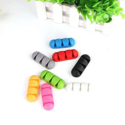 Colorful USB Charger Cord Holder Easy Self Adhesive Backing Line Drop Clips Organizer TPR Wire Cord Cable Desk Tidy Holders